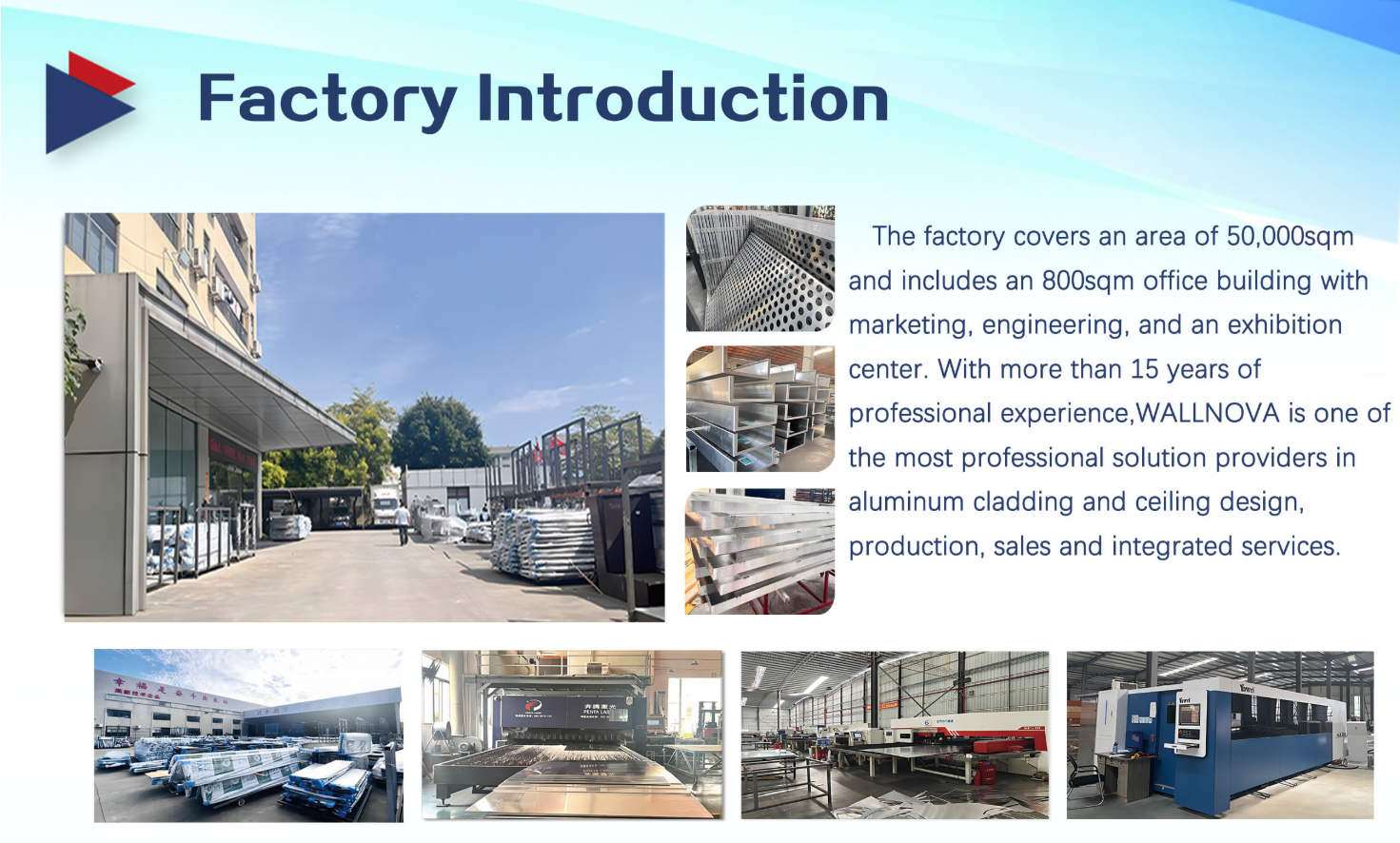 Wallnova aluminum facade panels are manufactured