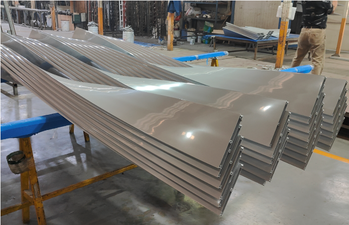 twisted aluminum facade panels with custom extrusion