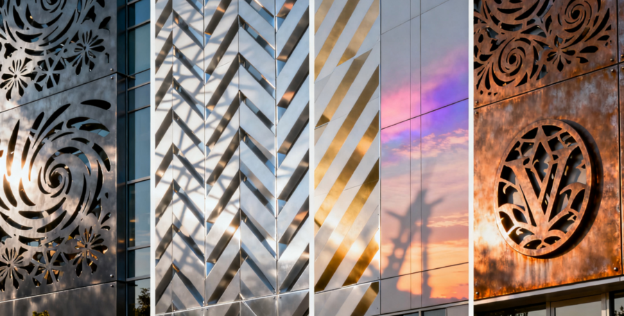 creative laser-cut patterns for aluminum decorative facade screens creative laser-cut patterns for aluminum decorative facade screens